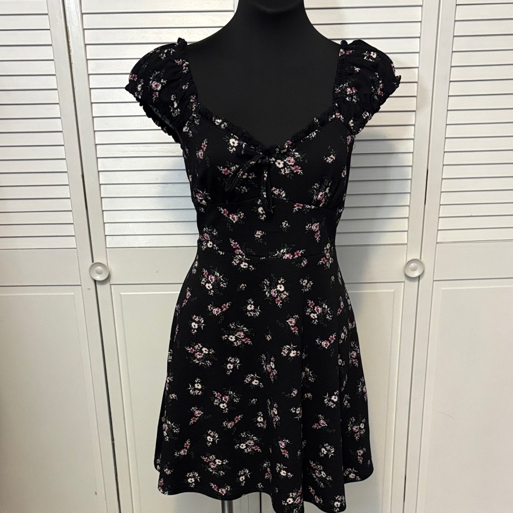 Ultra Flirt Black Floral Mini Dress